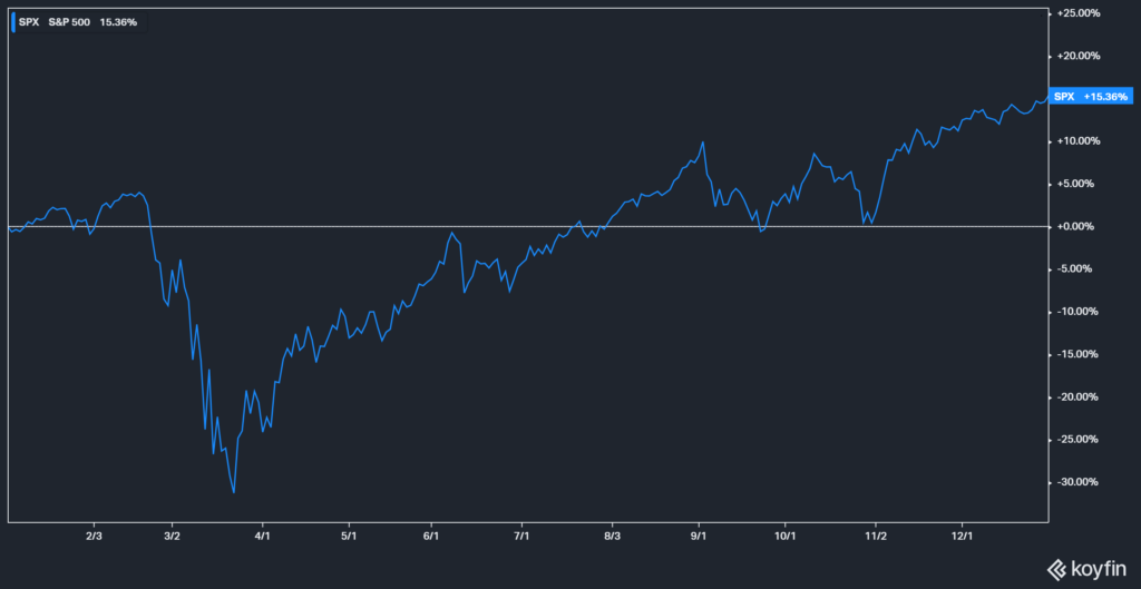 stock market 2020 fall and rise